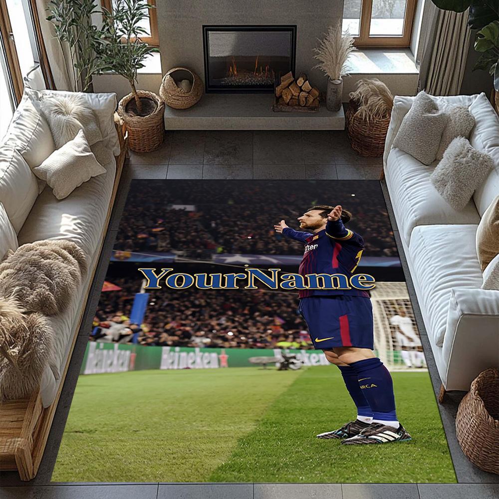 Messi 260 Customize Text Floor Rug Office Rug Design for Hallway Decorate room Game Room Living Rooms Anti-slip Rug Office home decor