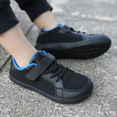 Outono e inverno crianças cano baixo sapatos de cabeça larga fly tecido velcro casual moda tênis