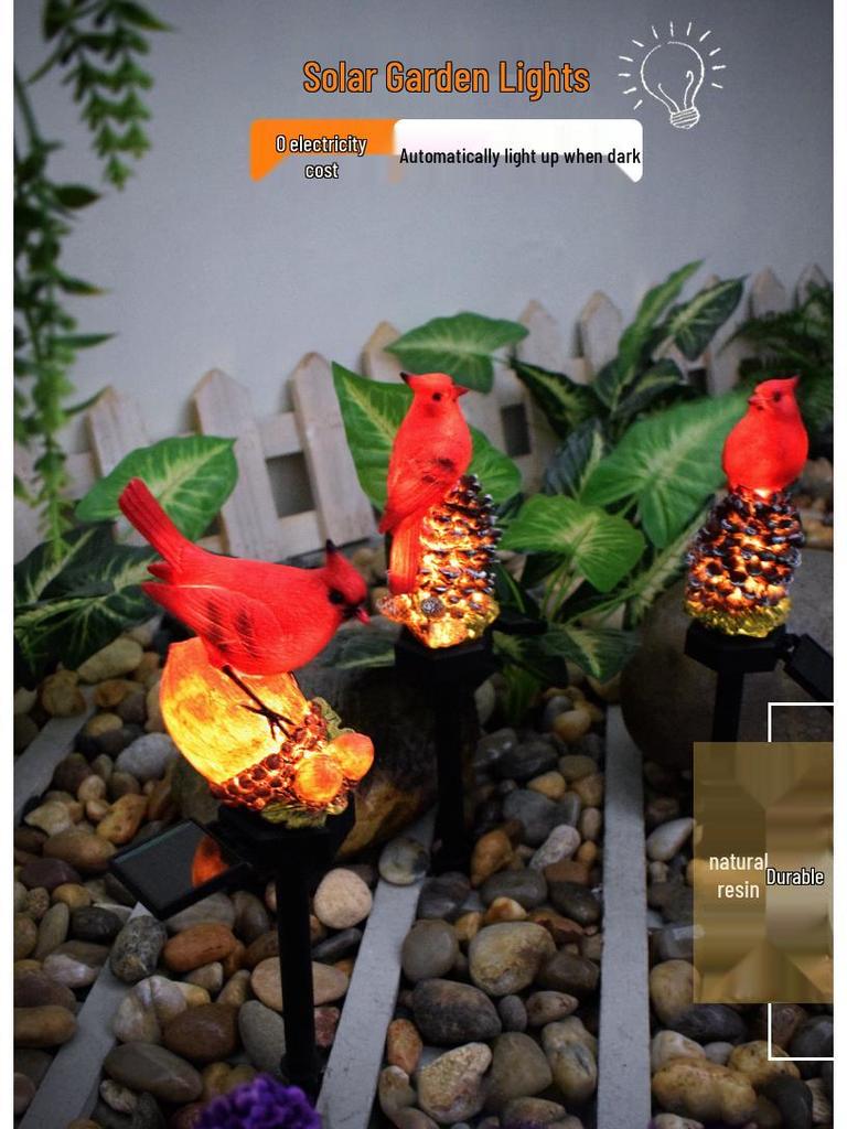 Solar LED Flower Bird Lights for Outdoor Courtyard, Balcony, Garden, and Camping with Sensor Activation.