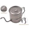 SOUUXIU Titanium Coffee Gooseneck Folding Drip with Lid Pot, 400ml, Spout, Handle, Ultralight, Outdoor-Friendly, Kettle, Odorless,