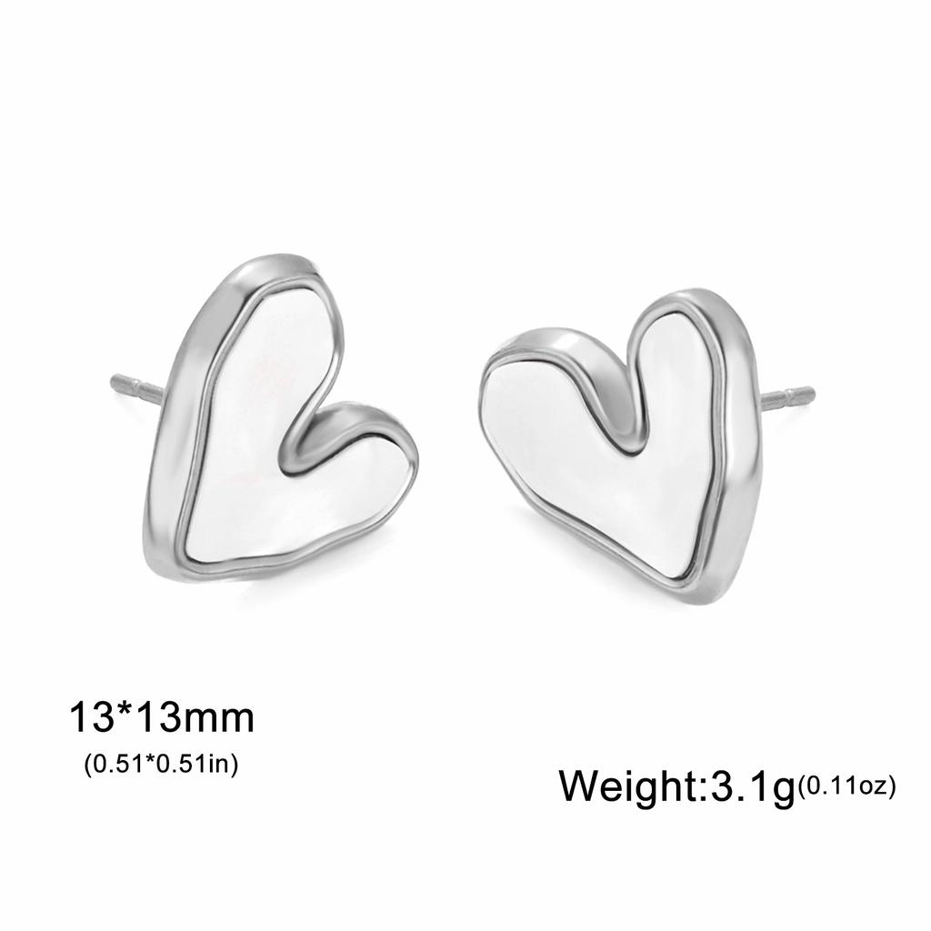 Lucktune Heart Stud Earrings Women Stainless Steel aros mujer Love Cutout Piercing Earrings Trend Kpop Jewelry Gift New