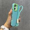 Luxury Wrist Strap Bracelet Lanyard Phone Case For 15 16 17 Pro Max 14 13 12 11 X XS Collision Color Lens Protector Cover