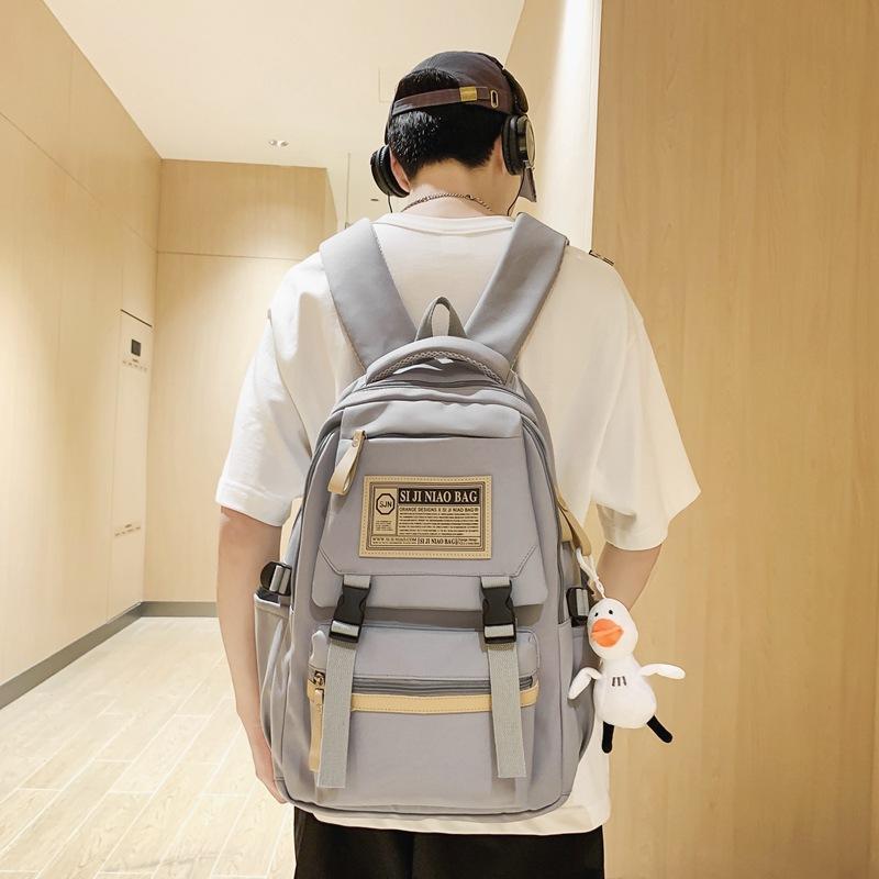 

Модный рюкзак Большой вместимости для студента колледжа Простой универсальный дорожный рюкзак Женский для отдыха для ученика средней школы старшеклассника школьный портфель серый