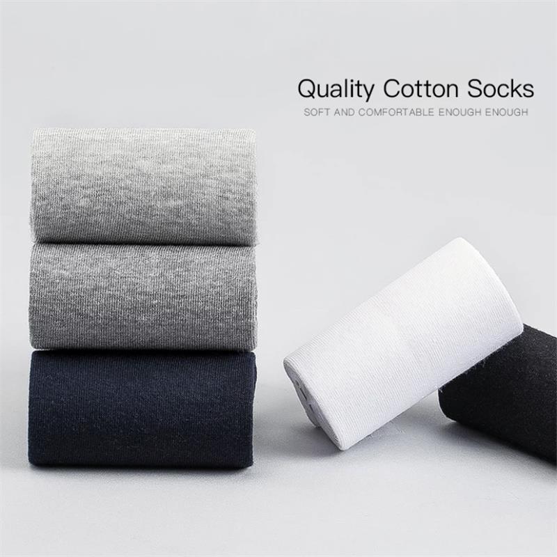 10pairs/lotMen's Cotton Socks Business Men's Breathable High-Quality Soft Fabric Men's Solid Color Long Socks Business CasualMen