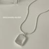 S925 Sterling Silver Square Brushed Snake Bone Necklace - Korean Style, Layered Design, Simple Clavicle Chain for Girls