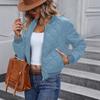 Women Quilted Bomber Jacket Zip Up Diamond Pattern Cropped Padded Coat Ribbed Trim Long Sleeve Casual Outerwear