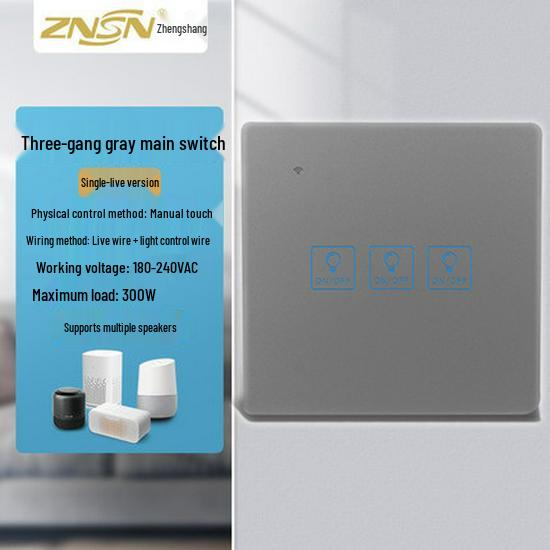 Graffiti Smart WiFi Wall Switch with Alexa & Google Voice Control, US/EU Specs, Touch Panel