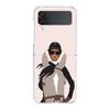 Case For Samsung Galaxy Z Flip 3 4 5 Transparent Fold Hard PC Shell For Galaxy Z Flip 3 5 Cover Galloping Horse Girl Drawing