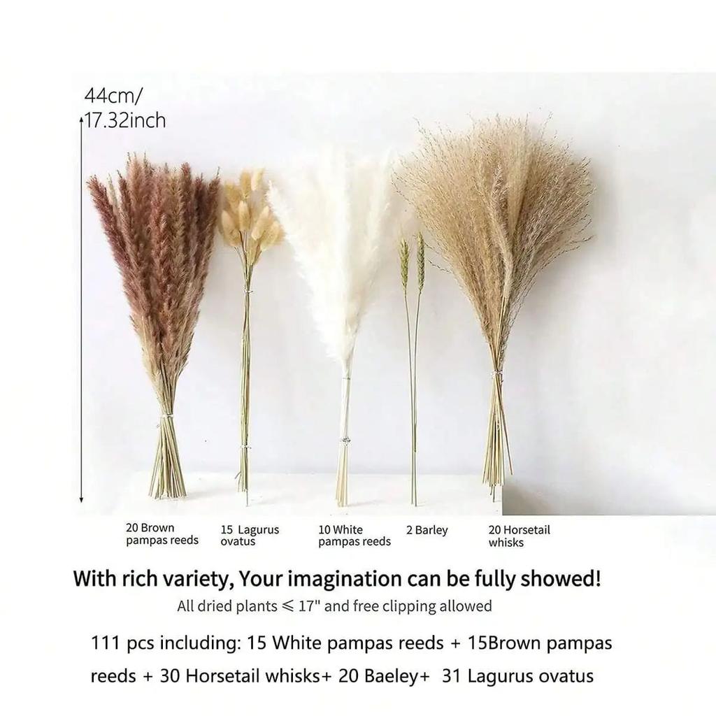 67pcs/50pcs-reed Dried Flower Bouquets Set Scandinavian Decorative Ornaments Flower Arrangement Decoration