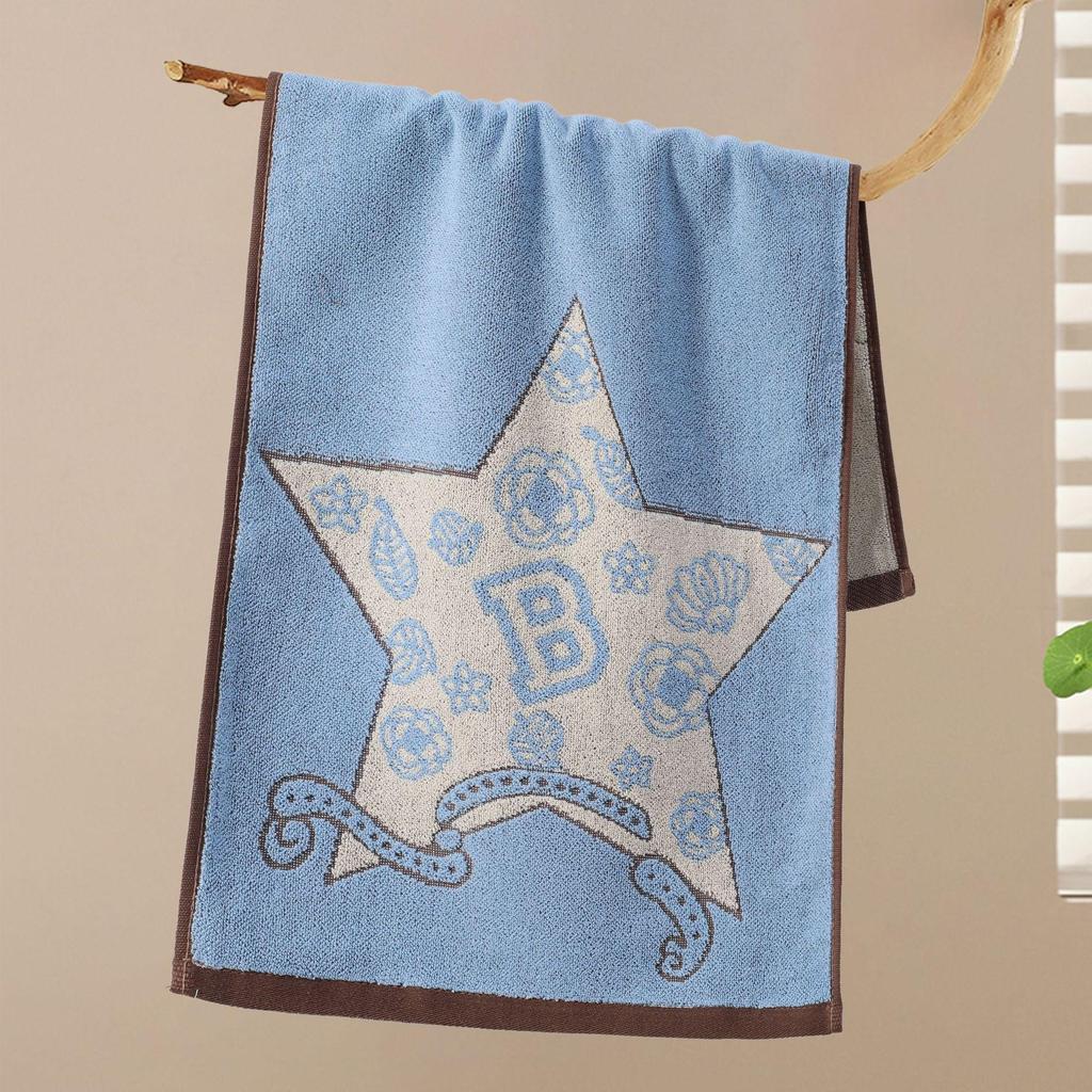 Thick, Absorbent Striped Cotton Face Towel - Soft Yarn-Dyed Design for Adults