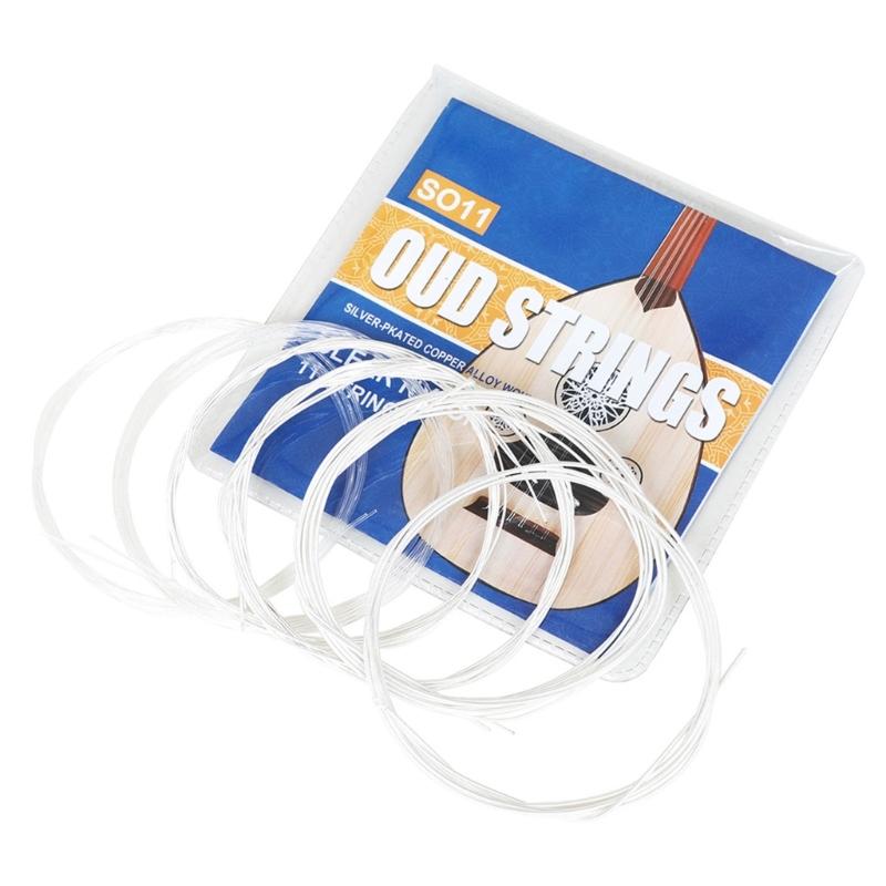 11-String Oud Strings with Rustproof Coating Clear Nylon Silver Plated Copper Alloy Wound Oud String Easy To Use