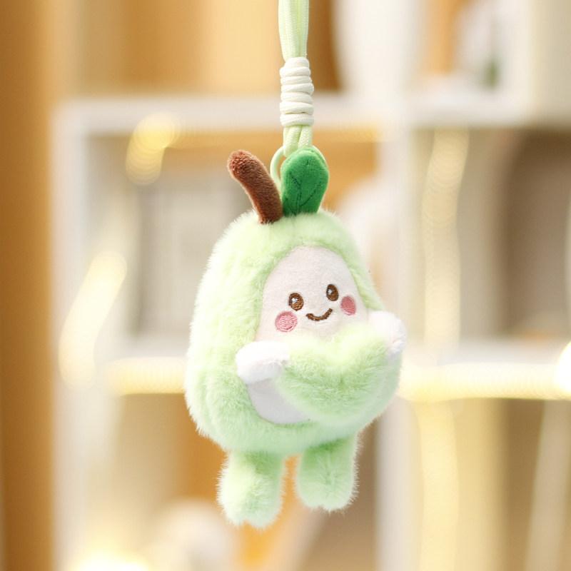 Plush Fruit Pear Keychain Cute Girl Gift Bag Pendant Soft Doll For Women