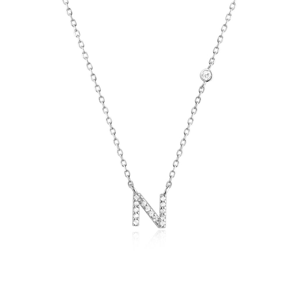 ANDYWEN 925 Silver Gold Small 26 Letters A- Z Zircon CZ Pendant Monogram Necklace Me Initial Alphabet M A Jewelry