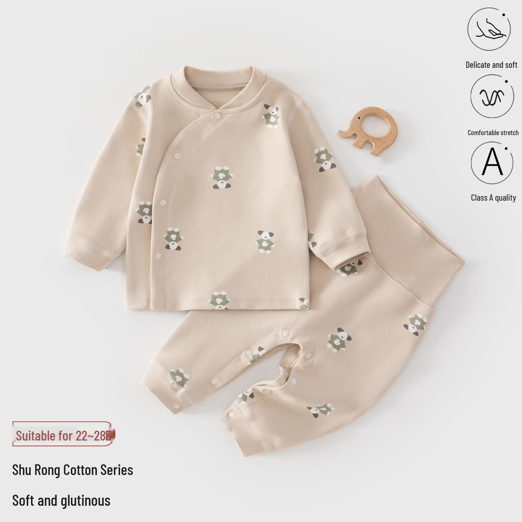 

Newborn Soft Velvet 2-Piece Bodysuit Set: High-Waist Long Sleeve for Spring/Autumn Size 59 (up to 12 pounds)