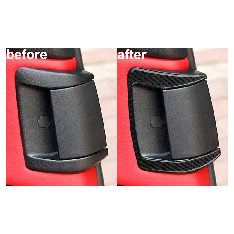For Mazda RX-8 2004 2005 2006 2007 2008 Real Carbon Fiber Door Handle Frame Cover Car Interior Decoration Accessories sticker
