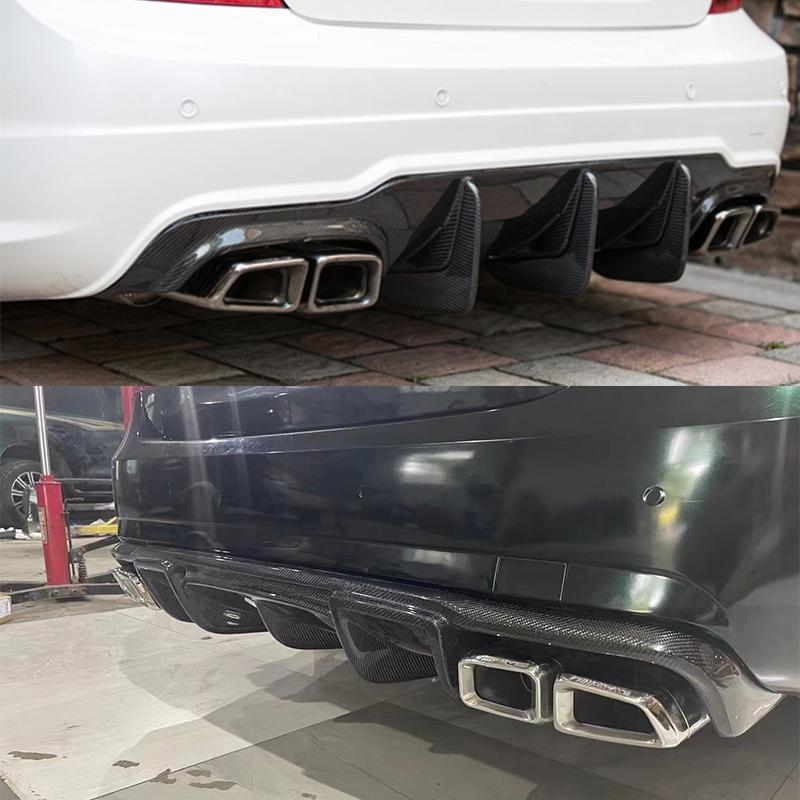 1 pair For Mercedes C-Class W204 E-Class W212 CLS-Class W218 exhaust modifications C63 E63 CLS63 black square quad exhaust tips