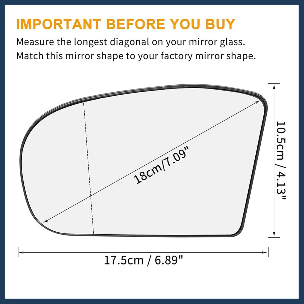 for Mercedes-Benz C230 C240 C280 C32 for AMG C320 C350 C55 for AMG Driver Left Side LH Rearview Heated Mirror Glass