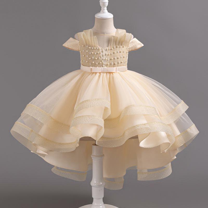 Girls' Summer Birthday Mesh Princess Dress - Formal Puffy Performance Costume