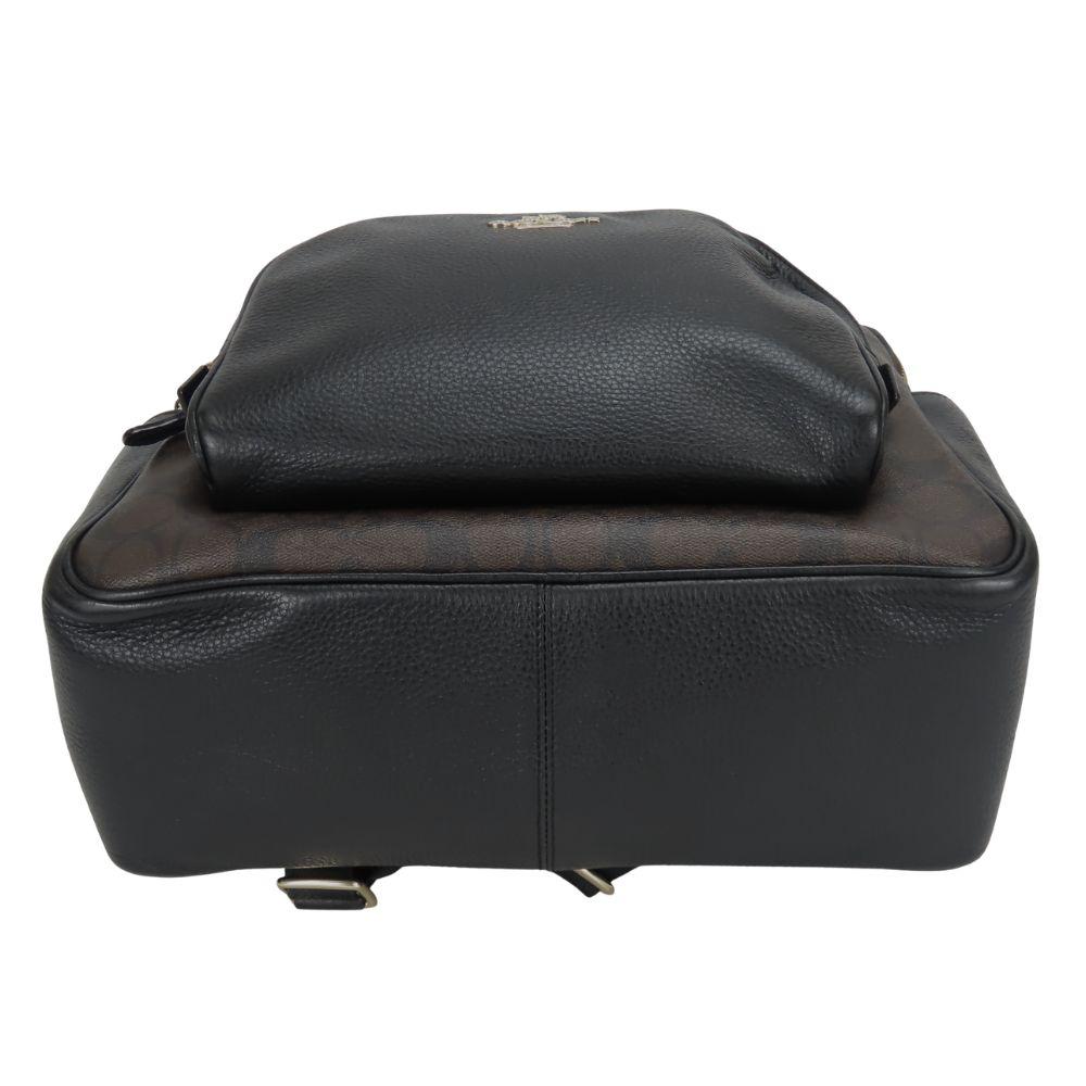 Used COACH Backpack Â· Daypack Signature 6495 PVC/leather Dark brown black Everyday use