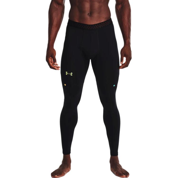 Under Armour Solid Color Compression Fitness Pants Men Bottoms Black 1370315-001