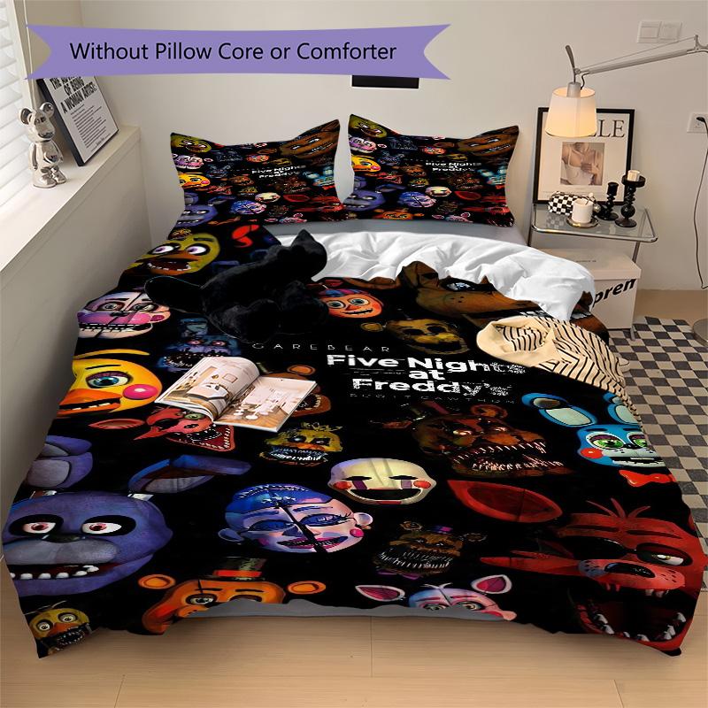 Fnaf Characters Bedding 3 Piece Set Hd Print Duvet Cover Pillowcases For Teens Adult Bedroom Decoration Christmas Gift C9211966
