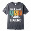 Personalised Your Name The Padel Legend Cotton TShirt for Padel Fans Tennis Player Silhouette Sports Casual Printed Unisex Tops