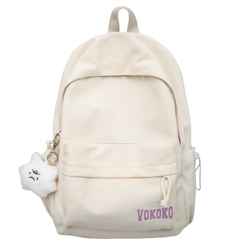 Student School Bag Women's Lightweight Travel Small Backpack Solid Color Backpack
