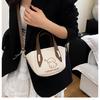 Spring new denim embroidery bag fashion niche large capacity shoulder shopping bag women's bag tide