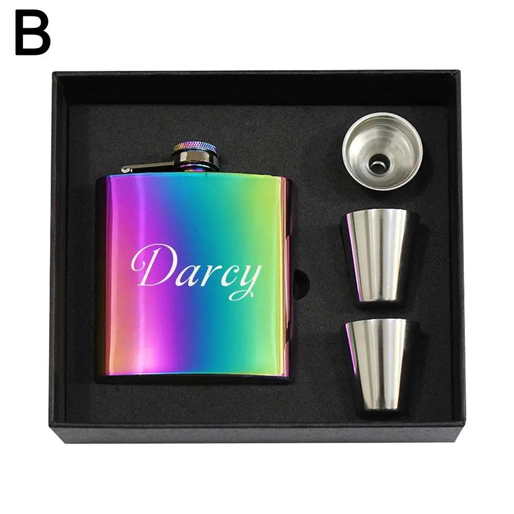Personalized Flask for Men Metal Customized Flasks for Liquor Custom Patterns and Text 6/8 Oz Gift for Wedding W6I6