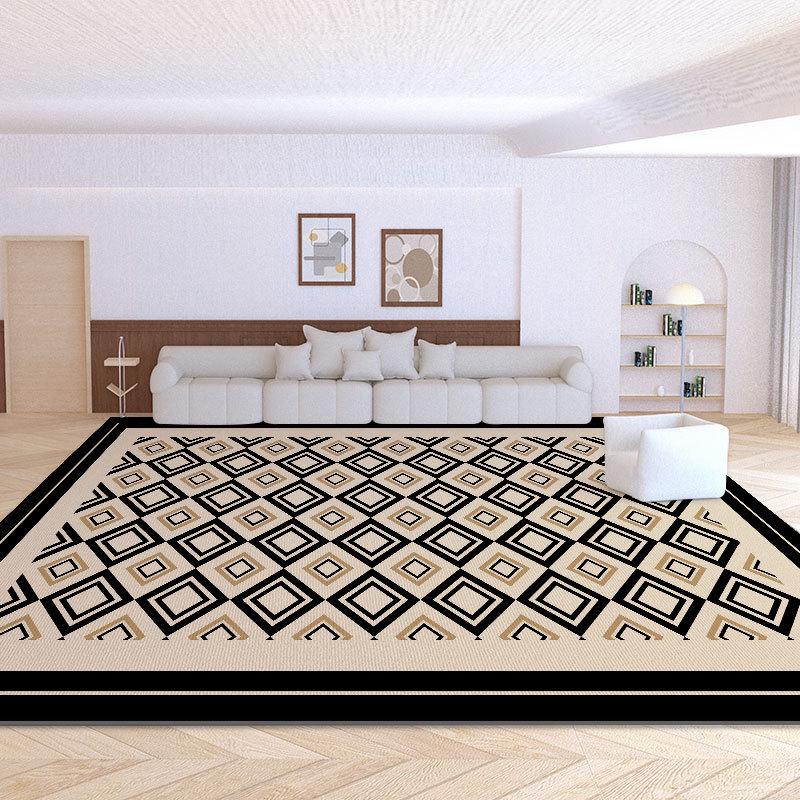 Contemporary Velvet Loop Rug - Water, Stain, and Dust Resistant for Living Room, Coffee Table, Bedroom, or Study