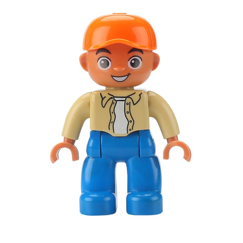 Big Building Blocks Boy Girls Family Policemen Figures Doll Compatible Duplos Children Kids Self Locking Bricks Assemble Toys