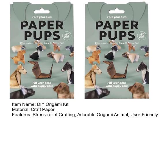 DIY Origami Animal Kit Cute Paper Kitten Origami Set 3D Dog Cat Dinosaur Paper