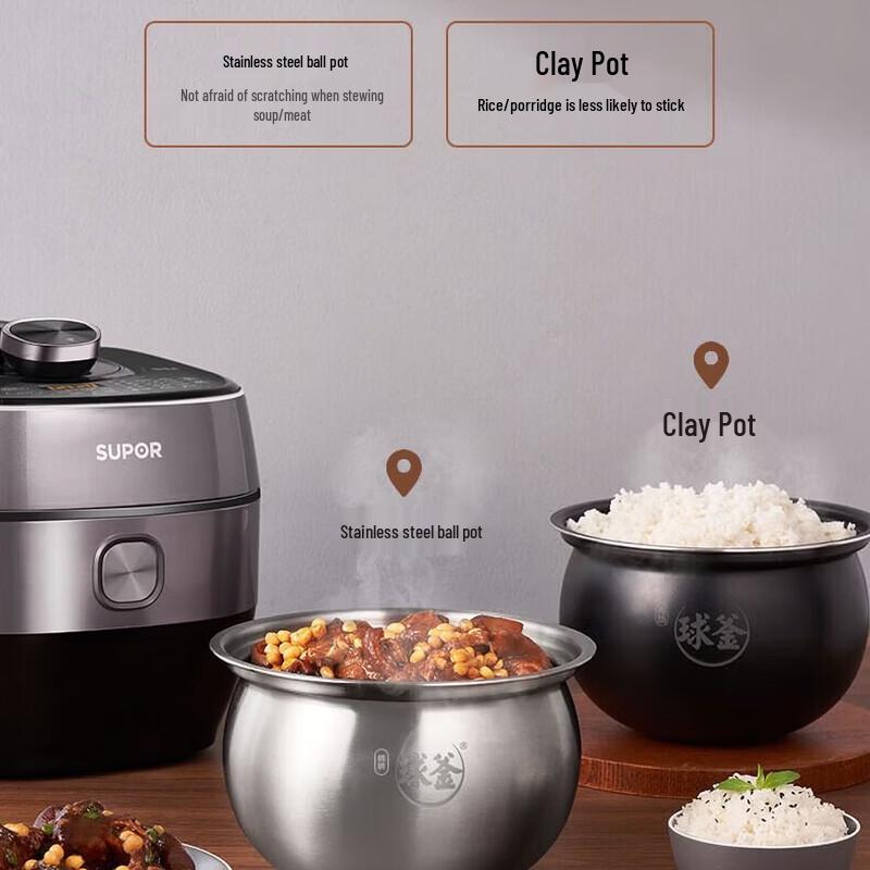 SUPOR 5L IH Electric Pressure Cooker with Double Spherical Pots