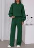 Europe, America and foreign trade 2025 autumn and winter fashion leisure sports suit zipper long-sleeved sweater wide-leg pants two-piece set women