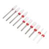 10pcs Nail Art Drill Bits Set Remove Nail Glue Stainless Steel Ceramic Nail Grinding Heads with
