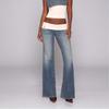Jeans a zampa in misto cotone stile Y2K a vita bassa elasticizzati pantaloni casual da donna