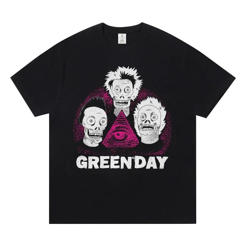 Green Day  Tshirt Classic Rock Music Band Tshirt Oversized Short sleeved Punk Street Style Men and Women Tops