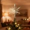 Christmas Tree Topper Festive Treetop Decoration Lighted Glitter Christmas Treetop Star For New Year Office Indoor Home Bar Shop