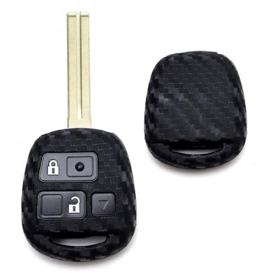 Carbon Fiber  Silicone Key Cover For Lexus IS ES GS LS RX GX LX Blade Key Fob