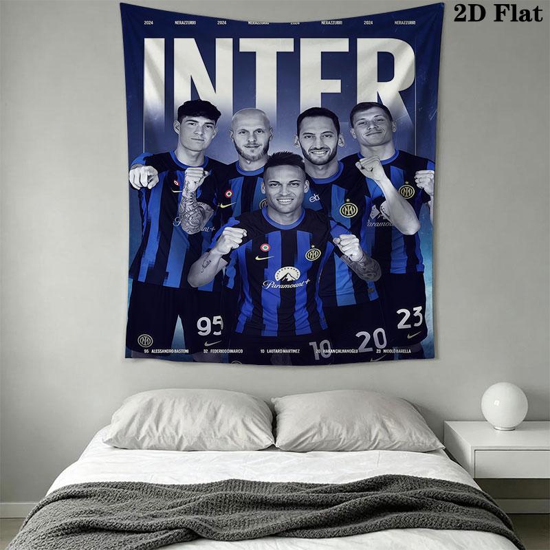 Inter Milan Wall Hanging Printed Fabric Blanket Decorative Tapestries for Bedroom Living Room Home Decor