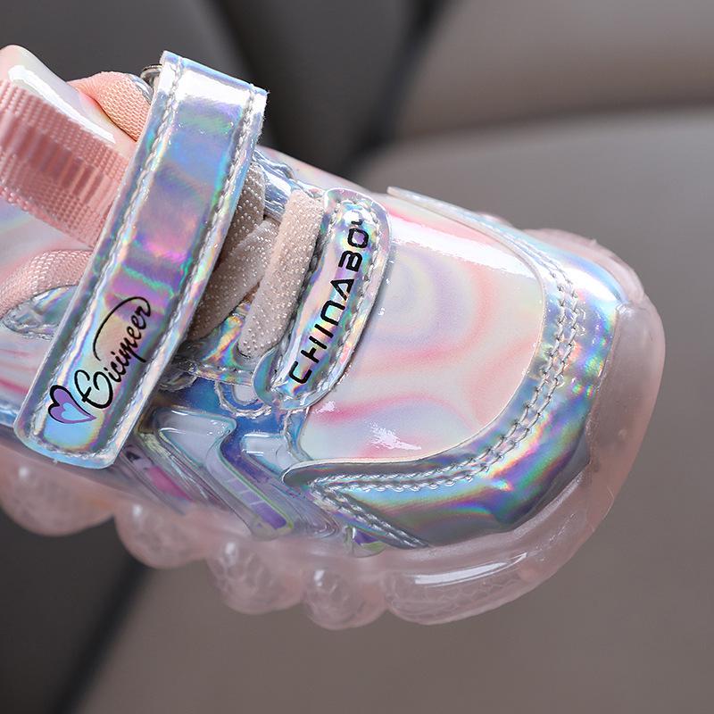 2024 New Arrival Light-Up Cartoon Shoes for Girls – Leather Sports Shoes for Toddlers & Kids