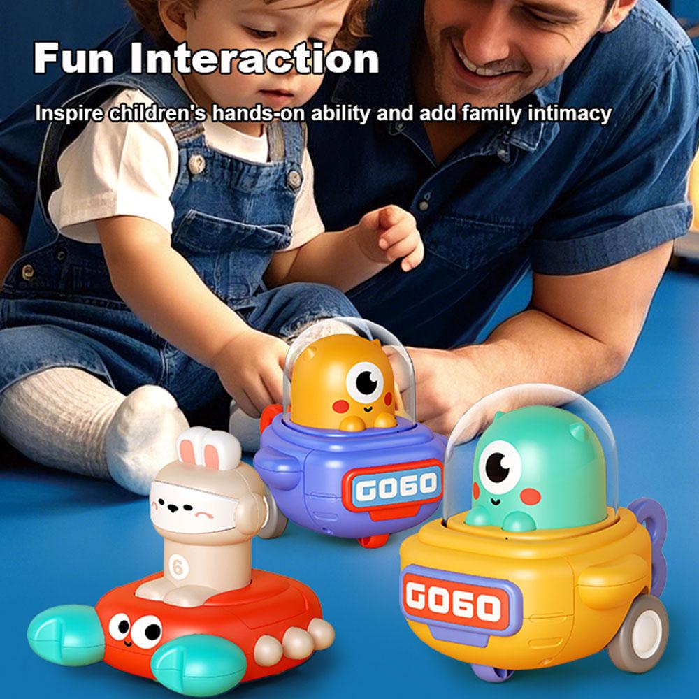 Space Press Car Baby Toy Cars for Boy Gift Press and Go Cartoon Truck Educational Toys Pull Back Cars Toys Kinderen Dieren Auto