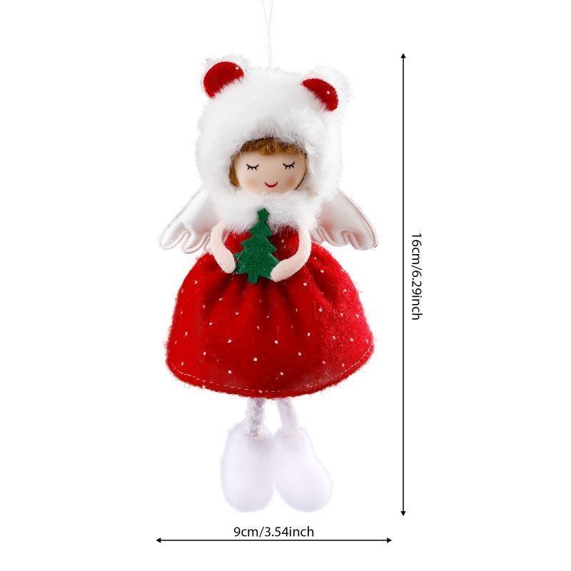 1 Pcs Cute Girl Angel Christmas Pendant Xmas Tree Hanging Ornaments Christmas Decorations for Home Christmas Dolls Kids Gift