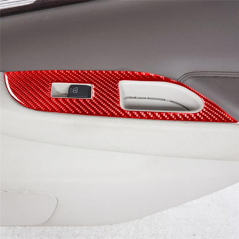 Carbon Fiber Interior Car Windows Control Lifting Panel Trim Cover Frame Sticker For Infiniti G37 SEDAN 2010-2013 Auto Accessori