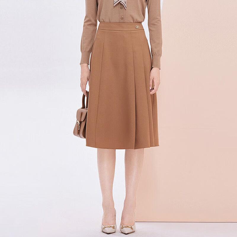 JESSIE High-Waist Pleated A-Line Midi Skirt