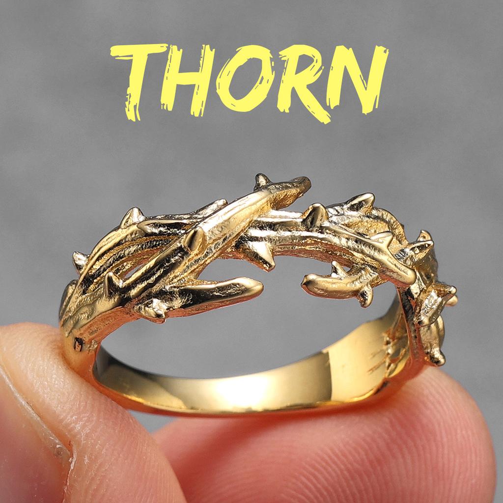 Thorn Crown Retro Stainless Steel Men Rings Punk New In For Male Women  Jewelry Creativity Gift  Dropshiping