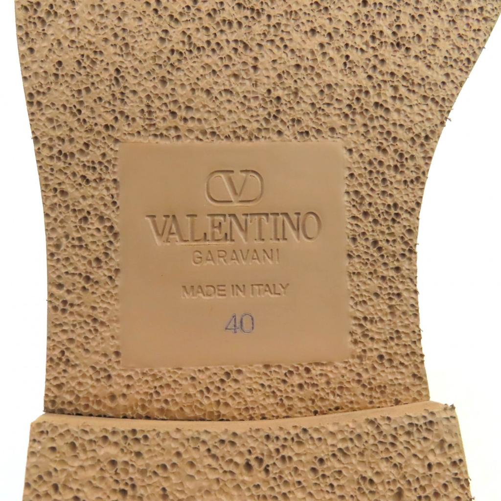 Excellent Valentino Garavani Leather Shoes Pink Beige Leather Mens 40 2Y0S0H04 Used