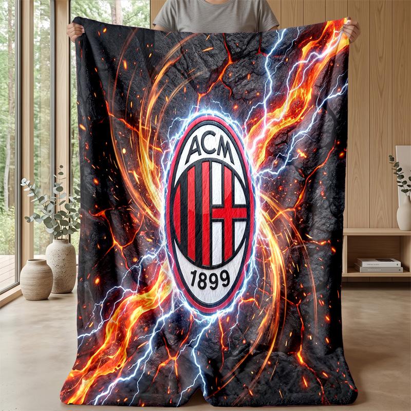 AC Milan Theme blanket Soft Flannel Blanket Plush Throw Blanket Cozy Sofa Bed Blanket for Home Decor