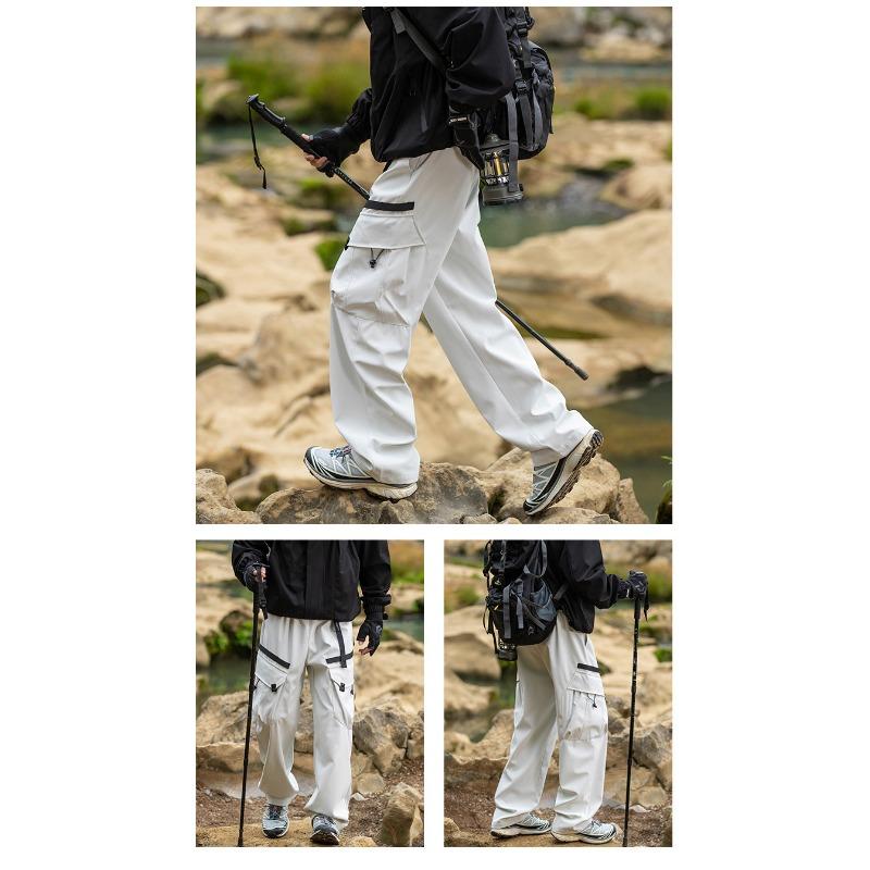 Mens Loose Straight Multi Pocket Casual Outdoor Work Cargo Pants