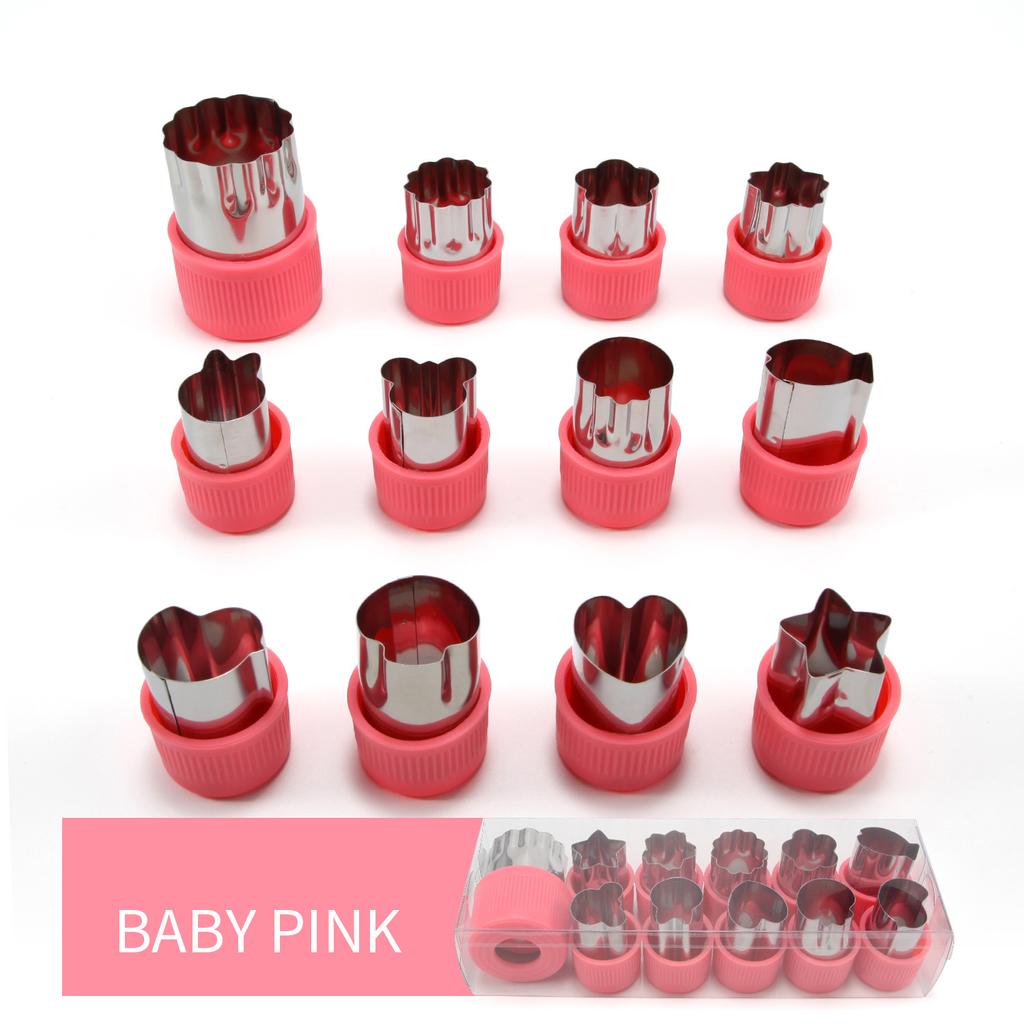 12Pcs/Set Rice Vegetable Fruit Cutter Mold Flowers Cartoon Stainless Steel Cake Cookie Biscuit Cutting Shape Tools